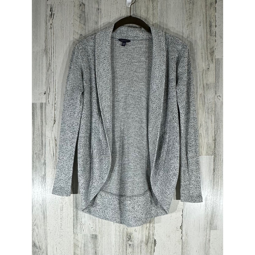 Aeropostale Cardigan Sweater Size XS Gray Marled Open Front Round Hem